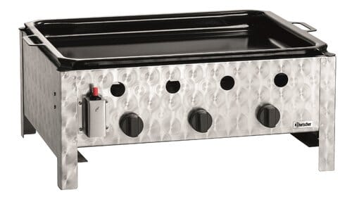 Asador a gas con sartén esmaltada Bartscher TB1000PF 1061933