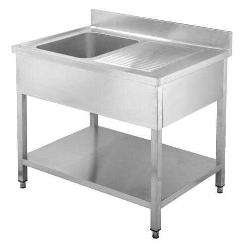 Fregadero industrial pila izquierda 1000 x 600mm 64827 Bergman