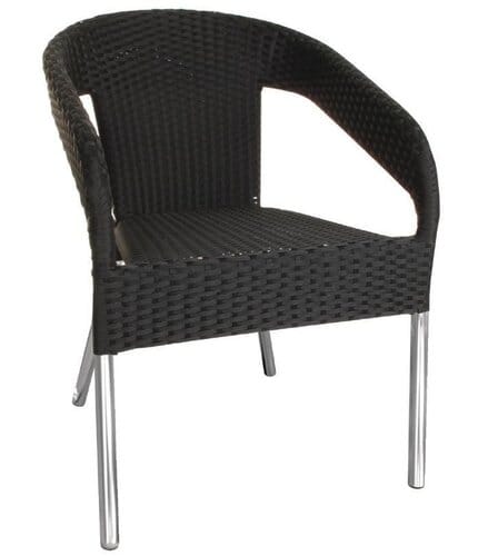 Sillón redondo de ratán color carbón Bolero (4 uds.) CG223