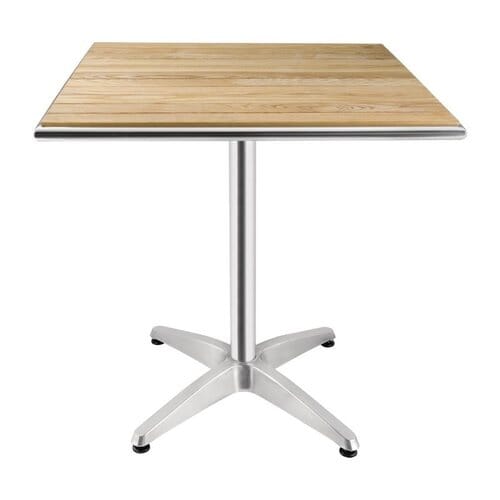 Mesa cuadrada fresno base fuerte 70cm Bolero CG835