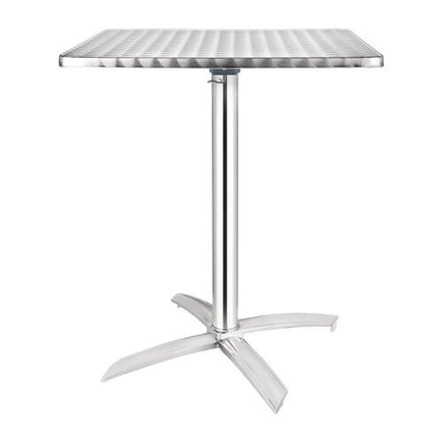 Mesa cuadrada plegable acero inox. 60cm Bolero CG838