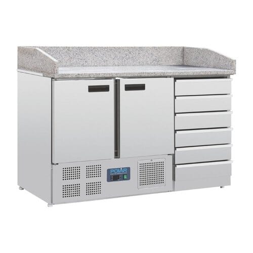 Mesa refrigerada mármol Polar 2 puertas y cajones CT425