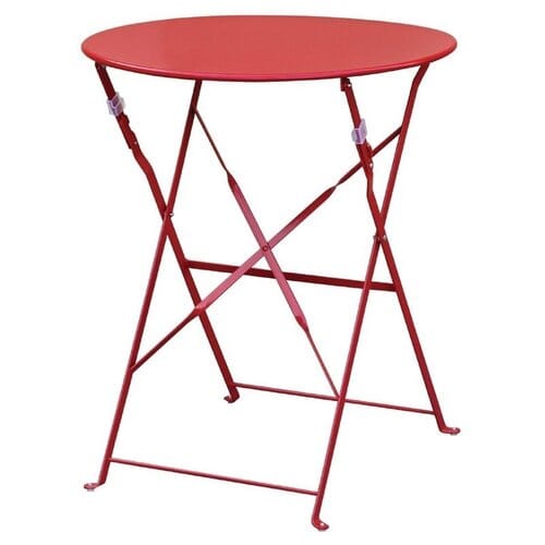Mesa redonda de acero plegable Bolero roja GH560