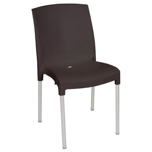Silla apilable de polietileno negro Bolero (4 uds.) GJ976