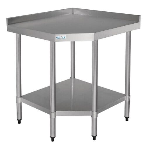 Mesa esquinera de acero inoxidable Vogue 700mm GL278