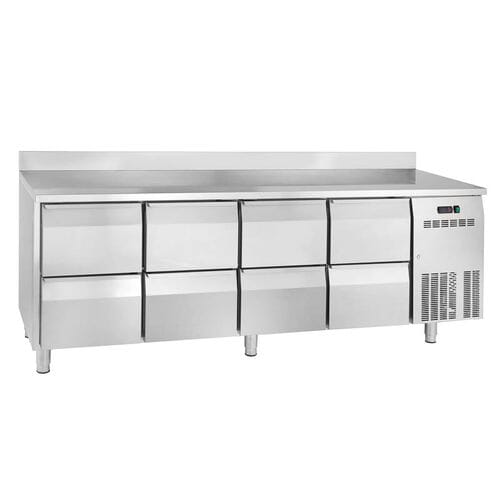 Mesa refrigerada con peto 8 cajones GN1/1 ECO 560L GNH4280TN Gastro Hero