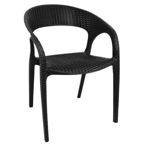 Sillón de polipropileno ratán negro Bolero (4 uds.) GR363