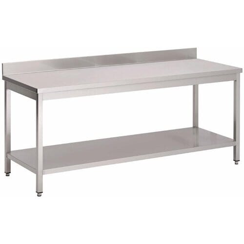 Mesa de cocina con estante y peto Gastro M 2000 x 600mm GS016