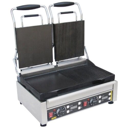 Plancha sandwichera doble mitad plana temp. Buffalo L555