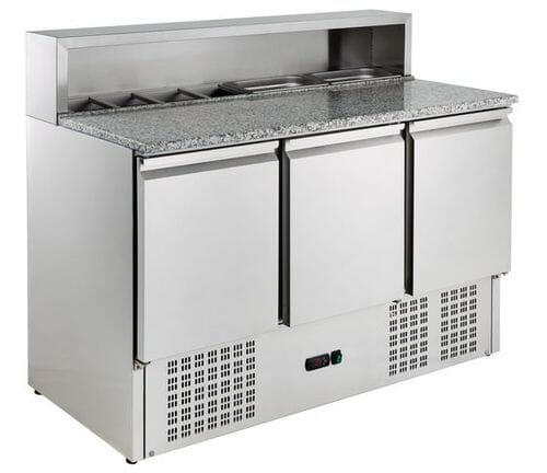 Mesa de preparación pizza encimera mármol 402L ECO PSH903 Gastro Hero