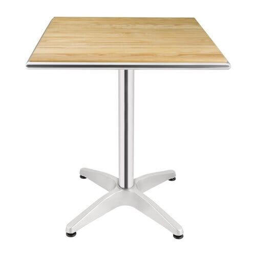 Mesa cuadrada fresno base fuerte 60cm Bolero U430
