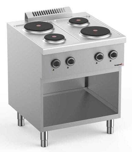 Cocina eléctrica 4 placas con base 700mm BASICLINE 65144 Bergman