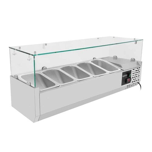Expositor de ingredientes refrigerado cupula de cristal 5x GN1/4 10027 Vaiotec