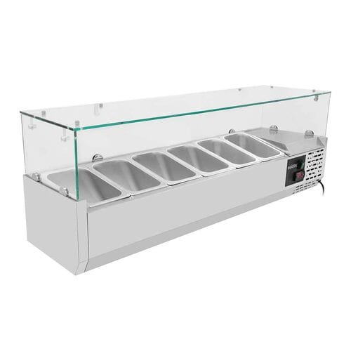 Expositor de ingredientes refrigerado cupula de cristal 6x GN1/4 10028 Vaiotec