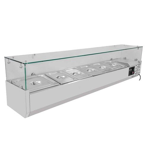 Expositor de ingredientes refrigerado cupula de cristal 5xGN1/3 + 1xGN1/2 10033 Vaiotec