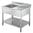Fregadero industrial pila izquierda con estante 1200 x 600 mm 10198 Vaiotec