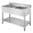 Fregadero industrial doble pila con estante 1200 x 700 mm 10205 Vaiotec