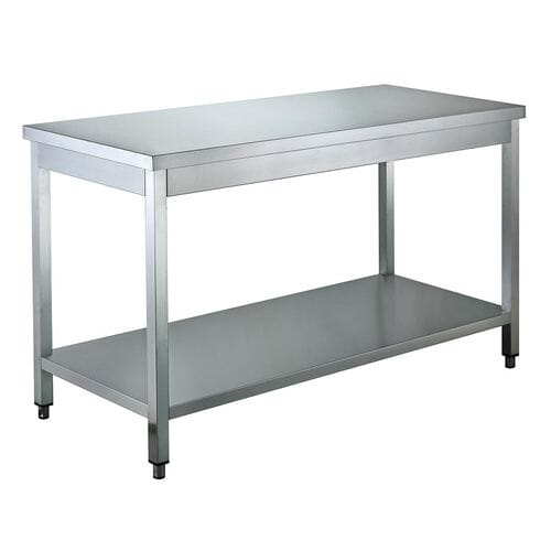 Mesa de trabajo con estante acero inoxidable EASYLINE 700 x 600mm 10086 Vaiotec