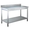 Mesa de trabajo con estante y peto acero inoxidable EASYLINE 1500 x 600mm 10096 Vaiotec