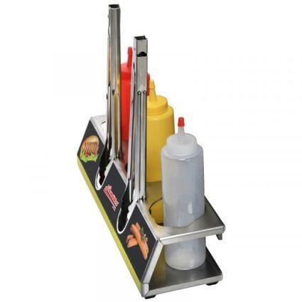 Barra de salsa con 3 botellas rellenables y 2 pinzas Street Food Neumärker N05-50836