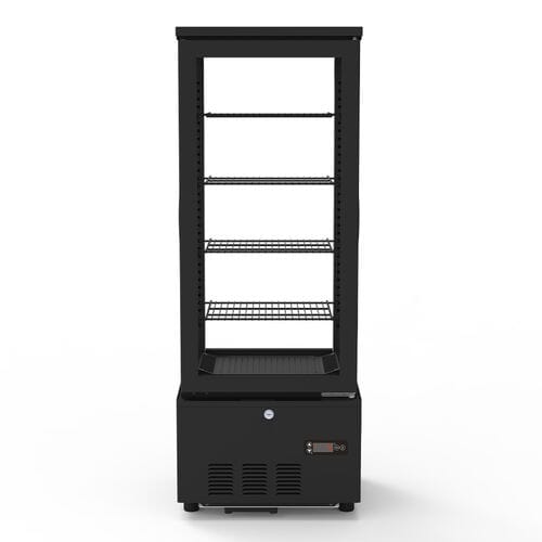 Vitrina refrigerada con 4 estantes 92 litros negra TOPLINE 10586 Vaiotec