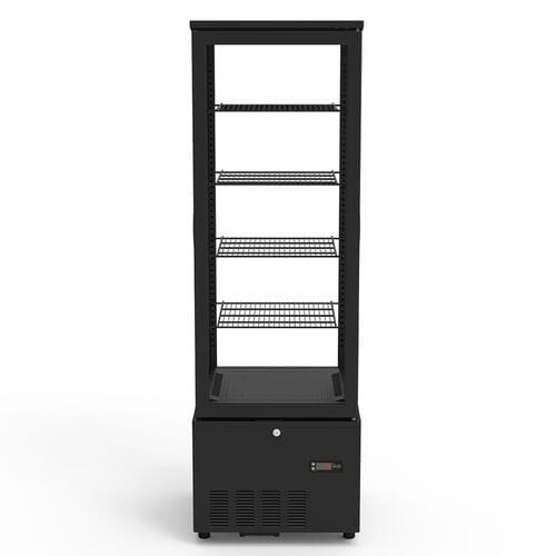 Vitrina refrigerada con 4 estantes 237 litros negra TOPLINE 10588 Vaiotec