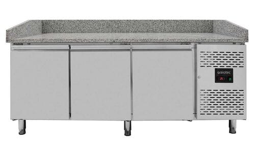 Mesa refrigerada para preparación de pizza 3 puertas mármol gris EASYLINE 580L 10025 Vaiotec