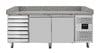 Mesa refrigerada para preparación de pizza 2 puertas y 7 cajones mármol gris EASYLINE 10026 Vaiotec