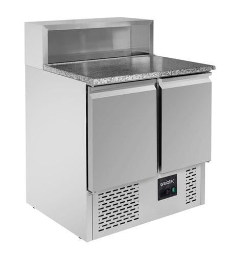 Mesa refrigerada para preparación de pizza y ensalada 2 puertas mármol gris EASYLINE 10021 Vaiotec