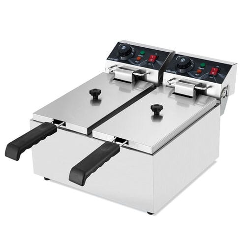 Freidora eléctrica profesional de acero inoxidable 2x 6 litros 11032 Vaiotec