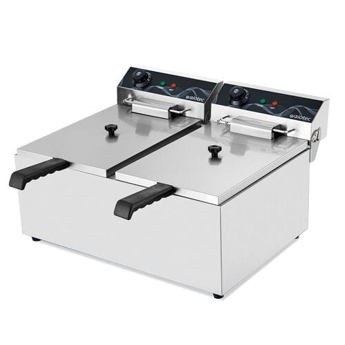 Freidora eléctrica profesional de acero inoxidable 2x 17 litros 11034 Vaiotec