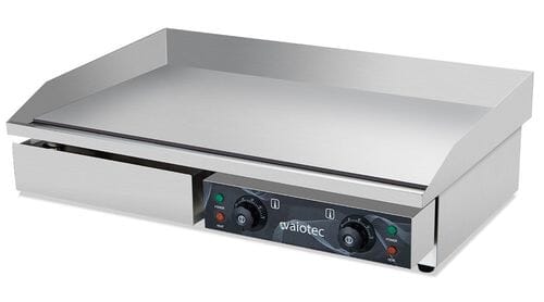 Plancha eléctrica profesional lisa de 2 zonas, 730 x 510 mm, 4.4 kW, acero inox. 11027 Vaiotec