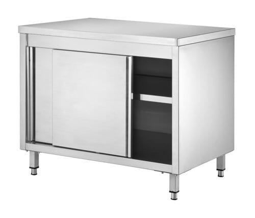 Armario de trabajo con 2 puertas, 1400 x 600 mm, acero inoxidable, EASYLINE 10155 Vaiotec