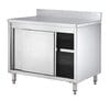 Armario de trabajo con 2 puertas y peto, 1600 x 600 mm, acero inoxidable, EASYLINE 10164 Vaiotec