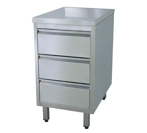 Armario de trabajo con 3 cajones, 400 x 600 mm, acero inoxidable, EASYLINE 10056 Vaiotec