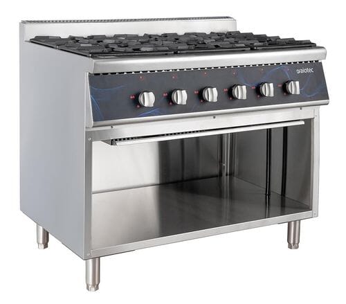 Cocina de gas 6 fuegos con base abierta 700 mm 43,2 kW EASYLINE 11476 Vaiotec