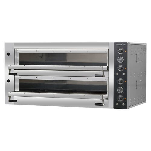 Horno de pizza electrico 4+4 pizzas 34 cm, 2 cámaras 70 x 70 cm, 400 V 11454 Vaiotec