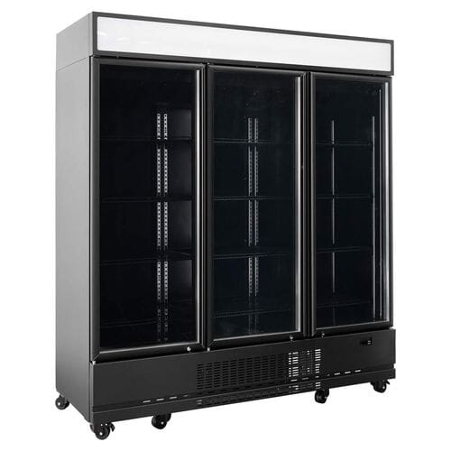 Frigorífico expositor de 3 puertas negro panel iluminado 1610L EASYLINE 11949 Vaiotec