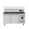 Mesa refrigerada para pizza, 2 puertas, 390 L, 800 mm, vitrina de ingredientes GN 1/4, Vaiotec 11255