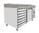 Mesa refrigerada para pizza, 1 puerta, 7 cajones masa, 390 L, 800 mm, vitrina GN 1/4, Vaiotec 11257