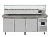 Mesa refrigerada para pizza, 3 puertas, 580 L, 800 mm, vitrina de ingredientes GN 1/4, Vaiotec 11259