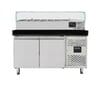 Mesa refrigerada para pizza, 2 puertas, 390 L, 800 mm, vitrina de ingredientes GN 1/4, Vaiotec 11263