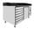 Mesa refrigerada para pizza, 1 puerta, 7 cajones masa, 390 L, 800 mm, vitrina GN 1/3, Vaiotec 11266